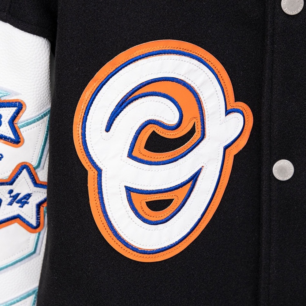 Off-White Patchwork Embroidered Logo Baseball Jac… - image 7